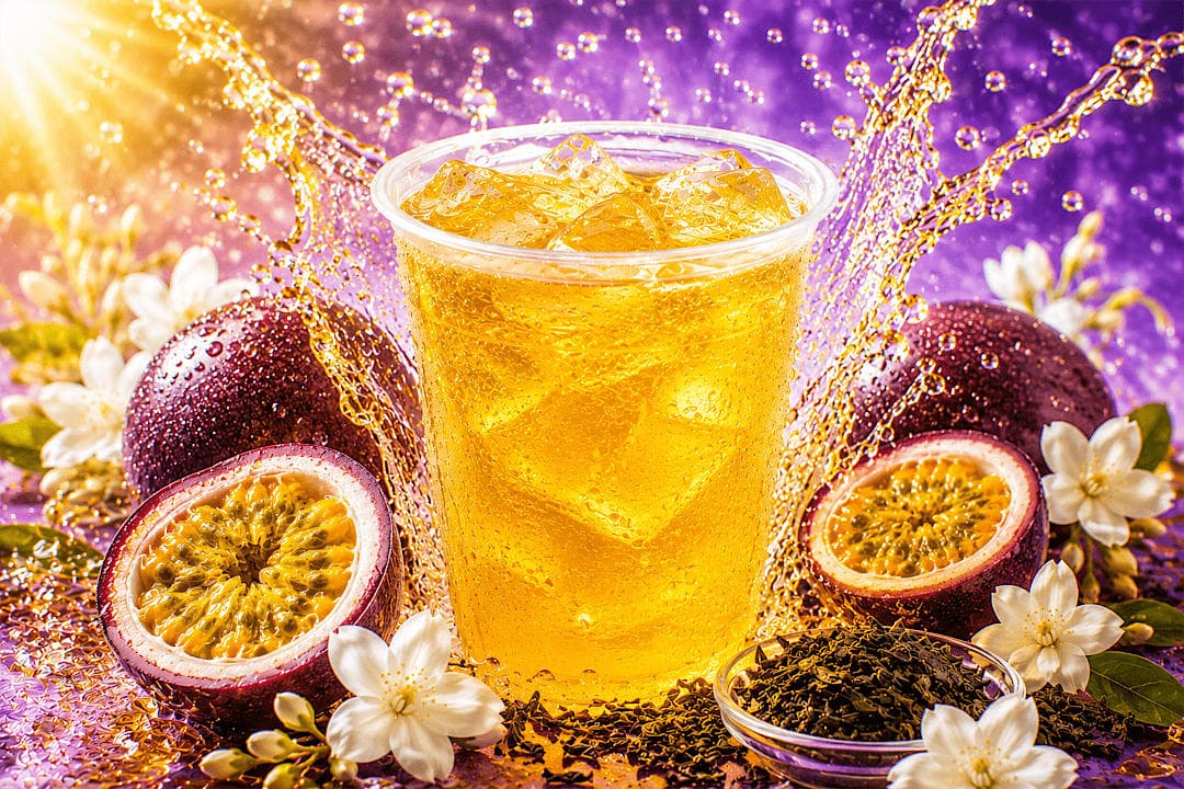 パッションの甘酸っぱい香りが弾ける南国気分を盛り上げる百香果茉莉花茶の画像